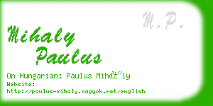 mihaly paulus business card